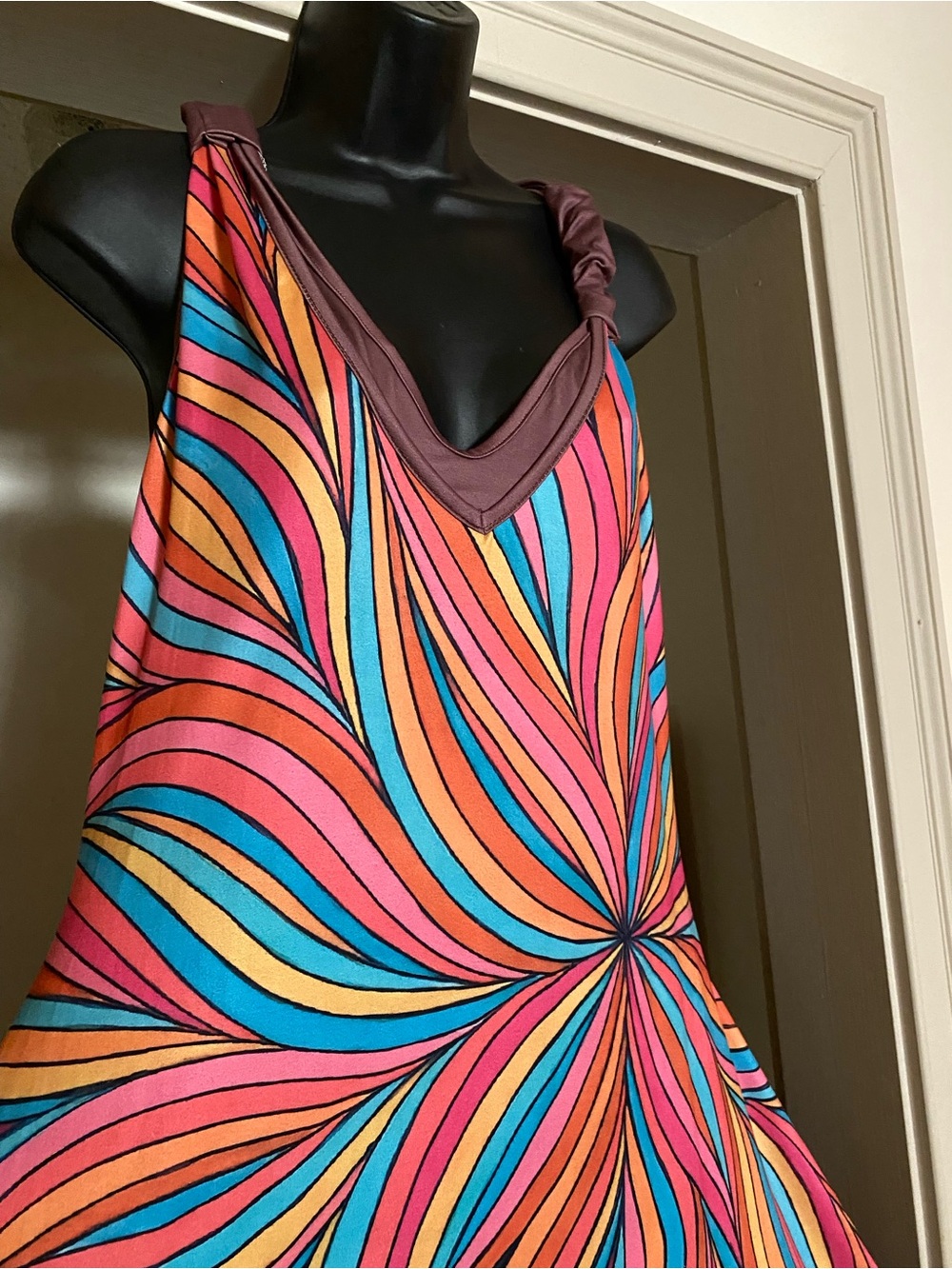 Multi-Color, Harem Bottom, Racerback Jumpsuit - Picture 3 of 3